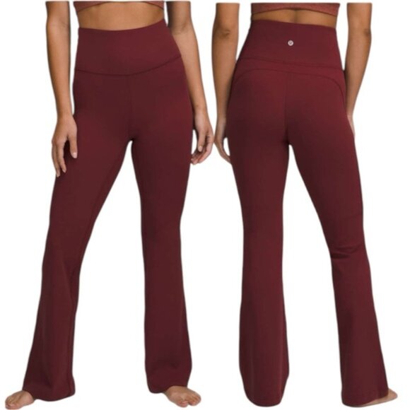 Lululemon Groove Super-High-Rise Flared Pant Size 8 *Nulu Red Merlot - Picture 1 of 10